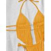 image:imageWomens 2 Piece Beaded Tankini Sets Halter Swimsuits Textured Backless Tie Side Bathing SuitDark Yellow