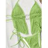 image:imageWomens 2 Piece Beaded Tankini Sets Halter Swimsuits Textured Backless Tie Side Bathing SuitGreen