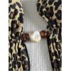 image:imageWomens 2 Piece Beaded Tankini Sets Halter Swimsuits Textured Backless Tie Side Bathing SuitLeopard Brown