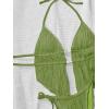 image:imageWomens 2 Piece Beaded Tankini Sets Halter Swimsuits Textured Backless Tie Side Bathing SuitMint Green