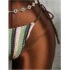 image:imageWomens 2 Piece Beaded Tankini Sets Halter Swimsuits Textured Backless Tie Side Bathing SuitOlive Green