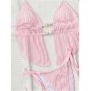 image:imageWomens 2 Piece Beaded Tankini Sets Halter Swimsuits Textured Backless Tie Side Bathing SuitPink