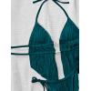 image:imageWomens 2 Piece Beaded Tankini Sets Halter Swimsuits Textured Backless Tie Side Bathing SuitRoyal Blue