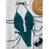 image:imageWomens 2 Piece Beaded Tankini Sets Halter Swimsuits Textured Backless Tie Side Bathing SuitRoyal Blue