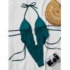 image:imageWomens 2 Piece Beaded Tankini Sets Halter Swimsuits Textured Backless Tie Side Bathing SuitRoyal Blue