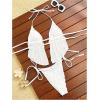 image:imageWomens 2 Piece Beaded Tankini Sets Halter Swimsuits Textured Backless Tie Side Bathing SuitWhite