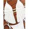 image:imageWomens 2 Piece Beaded Tankini Sets Halter Swimsuits Textured Backless Tie Side Bathing SuitWhite