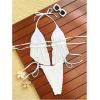 image:imageWomens 2 Piece Beaded Tankini Sets Halter Swimsuits Textured Backless Tie Side Bathing SuitWhite