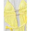 image:imageWomens 2 Piece Beaded Tankini Sets Halter Swimsuits Textured Backless Tie Side Bathing SuitYellow