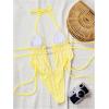 image:imageWomens 2 Piece Beaded Tankini Sets Halter Swimsuits Textured Backless Tie Side Bathing SuitYellow