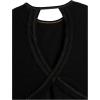 image:imageWomens 3 Packs Open Back Tops T Shirt Criss Cross Cut Out Tee Short Sleeve Crewneck Summer Backless TopsBlack Blue Red
