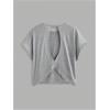 image:imageWomens 3 Packs Open Back Tops T Shirt Criss Cross Cut Out Tee Short Sleeve Crewneck Summer Backless TopsBlack Red Grey