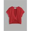 image:imageWomens 3 Packs Open Back Tops T Shirt Criss Cross Cut Out Tee Short Sleeve Crewneck Summer Backless TopsBlack Red Grey