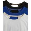 image:imageWomens 3 Packs Open Back Tops T Shirt Criss Cross Cut Out Tee Short Sleeve Crewneck Summer Backless TopsBlack White Blue
