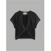 image:imageWomens 3 Packs Open Back Tops T Shirt Criss Cross Cut Out Tee Short Sleeve Crewneck Summer Backless TopsMulticolor