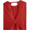 image:imageWomens 3 Packs Open Back Tops T Shirt Criss Cross Cut Out Tee Short Sleeve Crewneck Summer Backless TopsPink Multicolor