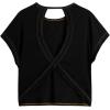 image:imageWomens 3 Packs Open Back Tops T Shirt Criss Cross Cut Out Tee Short Sleeve Crewneck Summer Backless TopsPink White Black