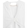 image:imageWomens 3 Packs Open Back Tops T Shirt Criss Cross Cut Out Tee Short Sleeve Crewneck Summer Backless TopsWhite Blue Black