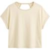 image:imageWomens 3 Packs Open Back Tops T Shirt Criss Cross Cut Out Tee Short Sleeve Crewneck Summer Backless TopsYellow Multicolor