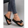 image:imageWomens Bow Knot Flip Flops Open Toe Dressy Thong Sandals Comfy Summer Vacation FlatsBlack and Red