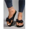 image:imageWomens Bow Knot Flip Flops Open Toe Dressy Thong Sandals Comfy Summer Vacation FlatsBlack and Red
