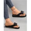 image:imageWomens Bow Knot Flip Flops Open Toe Dressy Thong Sandals Comfy Summer Vacation FlatsBlack and Red