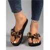 image:imageWomens Bow Knot Flip Flops Open Toe Dressy Thong Sandals Comfy Summer Vacation FlatsCheetah