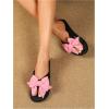 image:imageWomens Bow Knot Flip Flops Open Toe Dressy Thong Sandals Comfy Summer Vacation FlatsPink