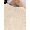 image:imageWomens Button Down Sweater Vest Sleeveless Crewneck Knit Outerwear Old Money KnitwearApricot