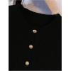 image:imageWomens Button Down Sweater Vest Sleeveless Crewneck Knit Outerwear Old Money KnitwearBlack