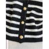 image:imageWomens Button Down Sweater Vest Sleeveless Crewneck Knit Outerwear Old Money KnitwearBlack and White