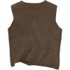 image:imageWomens Button Down Sweater Vest Sleeveless Crewneck Knit Outerwear Old Money KnitwearBrown