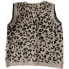 image:imageWomens Button Down Sweater Vest Sleeveless Crewneck Knit Outerwear Old Money KnitwearBrown Cheetah
