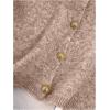 image:imageWomens Button Down Sweater Vest Sleeveless Crewneck Knit Outerwear Old Money KnitwearKhaki