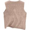 image:imageWomens Button Down Sweater Vest Sleeveless Crewneck Knit Outerwear Old Money KnitwearKhaki