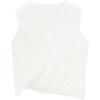 image:imageWomens Button Down Sweater Vest Sleeveless Crewneck Knit Outerwear Old Money KnitwearWhite