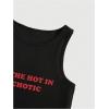 image:imageWomens Cherry Print Cropped Tank Top Scoop Neck Sleeveless Slim Fit Summer TopsBlack Letter