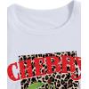 image:imageWomens Cherry Print Cropped Tank Top Scoop Neck Sleeveless Slim Fit Summer TopsWhite Cheetah