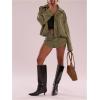 image:imageWomens Elegant Mini Shorts Dressy Casual Office Work Summer Shorts with PocketsArmy Green
