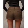 image:imageWomens Elegant Mini Shorts Dressy Casual Office Work Summer Shorts with PocketsBrown