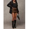 image:imageWomens Elegant Mini Shorts Dressy Casual Office Work Summer Shorts with PocketsBrown