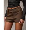 image:imageWomens Elegant Mini Shorts Dressy Casual Office Work Summer Shorts with PocketsBrown