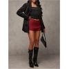 image:imageWomens Elegant Mini Shorts Dressy Casual Office Work Summer Shorts with PocketsBurgundy