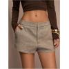 image:imageWomens Elegant Mini Shorts Dressy Casual Office Work Summer Shorts with PocketsCoffee Brown