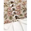 image:imageWomens Floral Embroidery Strapless Tube Top Lace Up Y2K Corset Crop TopsCoffee Brown