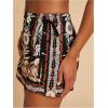 image:imageWomens Floral Graphic Skirt Shorts Drawstring Waist Tropical Boho Wrap SkortsBlack