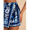 image:imageWomens Floral Graphic Skirt Shorts Drawstring Waist Tropical Boho Wrap SkortsBlue