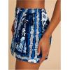 image:imageWomens Floral Graphic Skirt Shorts Drawstring Waist Tropical Boho Wrap SkortsBlue