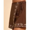 image:imageWomens Floral Graphic Skirt Shorts Drawstring Waist Tropical Boho Wrap SkortsBrown