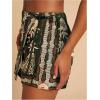 image:imageWomens Floral Graphic Skirt Shorts Drawstring Waist Tropical Boho Wrap SkortsDark Green